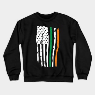 Irish American Flag T-Shirt St. Patrick's Day Ireland Crewneck Sweatshirt